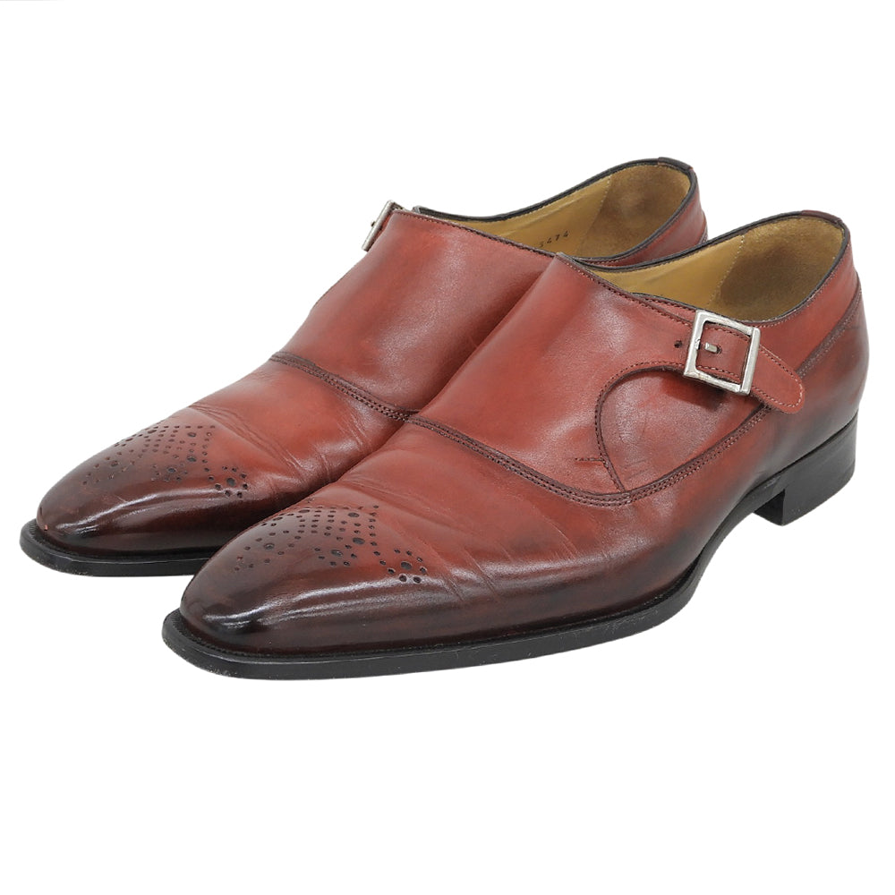 FRANCESCO BENIGNO フランチェスコベニーニョ 美品 パティーヌ モンクストラップシューズ メンズ レッド 7 1/2 シューズ