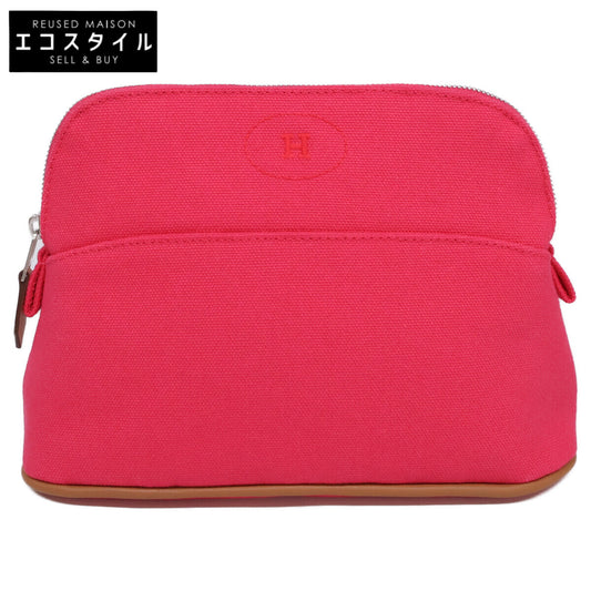 HERMES Hermès [Near Mint] Bolide Mini Cotton Canvas/Agnon Pouch