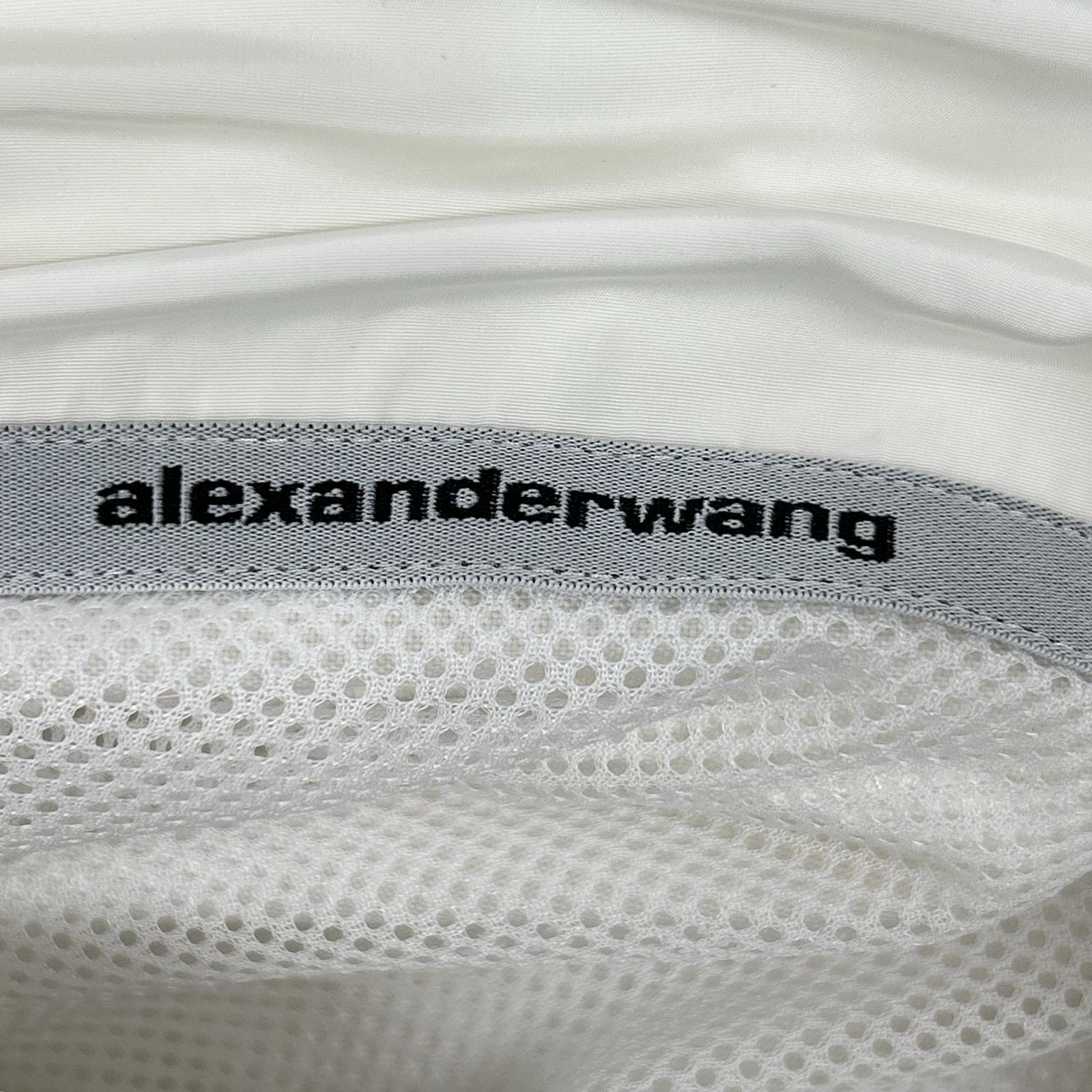 ALEXANDER WANG アレキサンダーワン ホワイト クロップド 取り外し可能フード シャツジャケット トップス