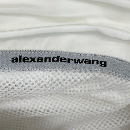 ALEXANDER WANG アレキサンダーワン ホワイト クロップド 取り外し可能フード シャツジャケット トップス