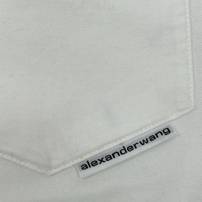 ALEXANDER WANG アレキサンダーワン ホワイト クロップド 取り外し可能フード シャツジャケット トップス