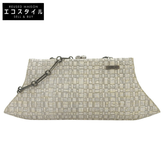 JOHN GALLIANO John Galliano Clasp Chain Bag Leather Shoulder Bag Women's White 5R812008 Shoulder Bag