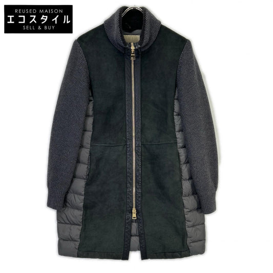 HERNO ヘルノ PL0052Dー18050-9460 グレー ラムスエード×ニット切替 ダウンコート コート