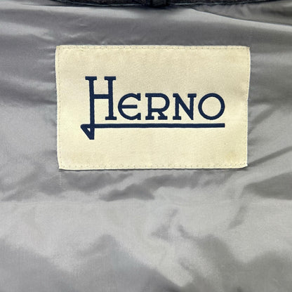 HERNO Herno PL0052Dー18050-9460 gray lamb suede and knit-paneled down coat coat