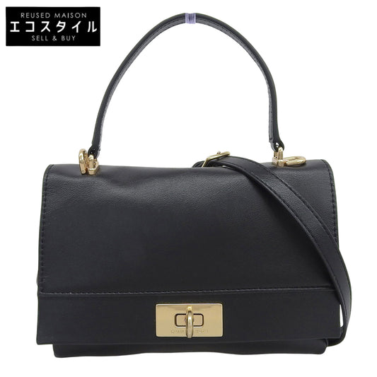 CHARLES & KEITH チャールズ＆キース 美品 Lennie チェーンストラップトップハンドルバッグ ハンドバッグ レディース ブラック 50671771 ハンドバッグ