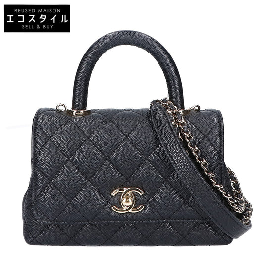 CHANEL Black AS2215 Caviar Skin Coco Handle XXS 2-Way Bag Shoulder Bag