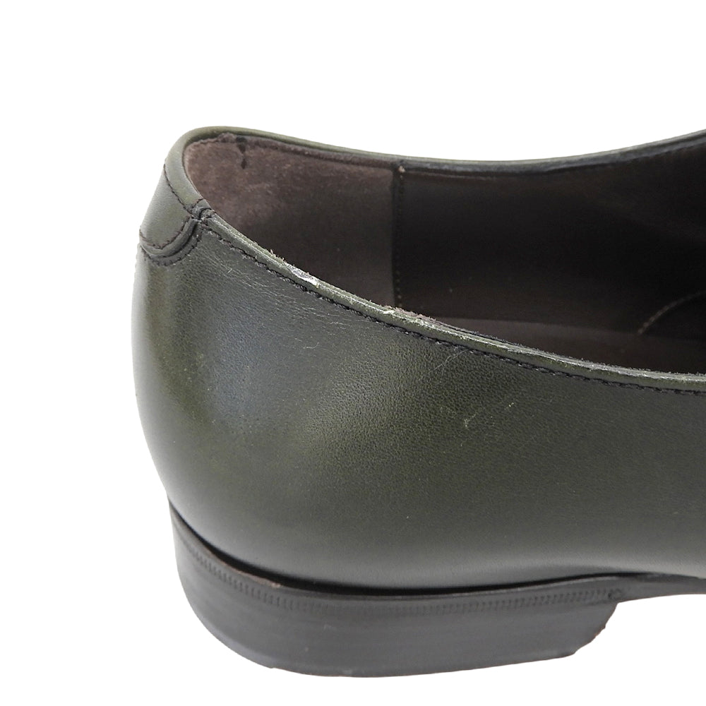 Salvatore Ferragamo サルヴァトーレフェラガモ 美品 LAVORAZIONE レザー プレーントゥ シューズ メンズ ダークグリーン 7EE UG46698 シューズ