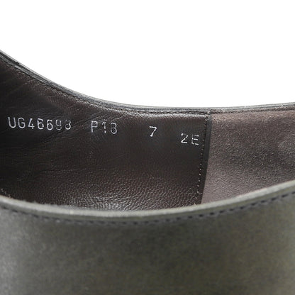 Salvatore Ferragamo サルヴァトーレフェラガモ 美品 LAVORAZIONE レザー プレーントゥ シューズ メンズ ダークグリーン 7EE UG46698 シューズ