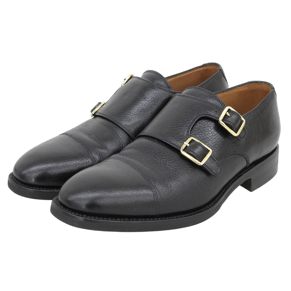 YANKO ヤンコ 美品 ダブルモンクシューズ シューズ メンズ シボレザー ブラック 7 1/2 E 104029 シューズ