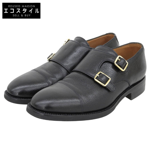 YANKO ヤンコ 美品 ダブルモンクシューズ シューズ メンズ シボレザー ブラック 7 1/2 E 104029 シューズ
