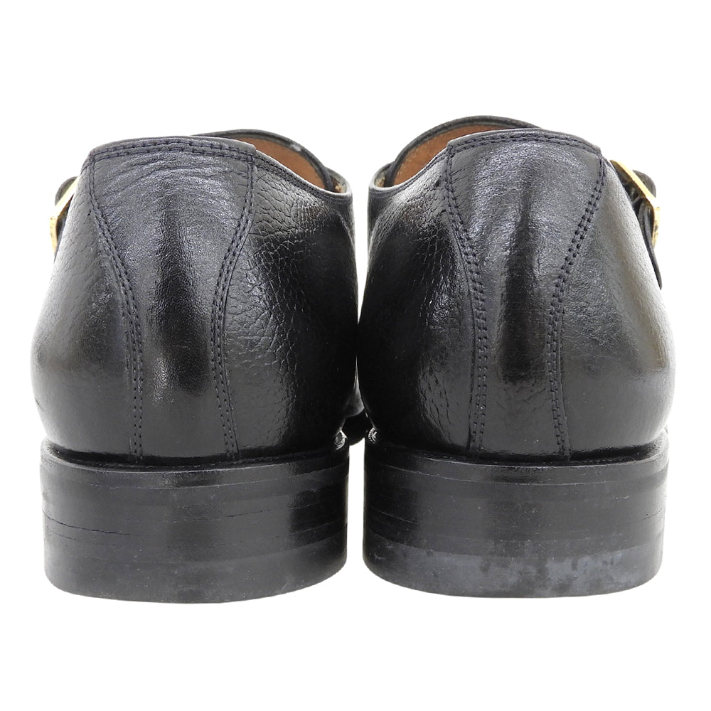 YANKO ヤンコ 美品 ダブルモンクシューズ シューズ メンズ シボレザー ブラック 7 1/2 E 104029 シューズ