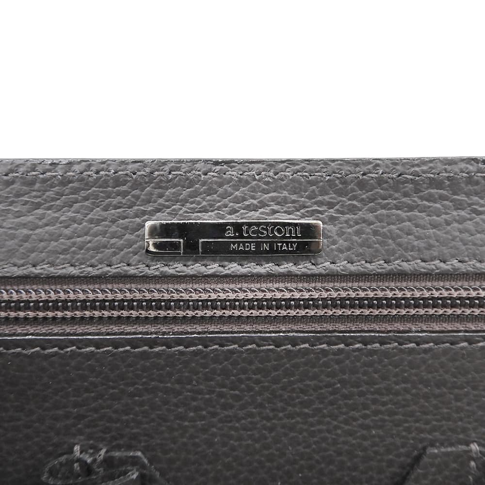 a.testoni ア テストーニ 新品同様 レザー ターンロック 2WAY ブリーフケース ビジネスバッグ メンズ ブラウン ビジネスバッグ ブリーフケース