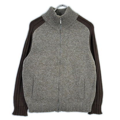 Zegna Sport ゼニア スポーツ ブラウン 杢ウール切替 ドライバーズ ニット セーター ジャケット