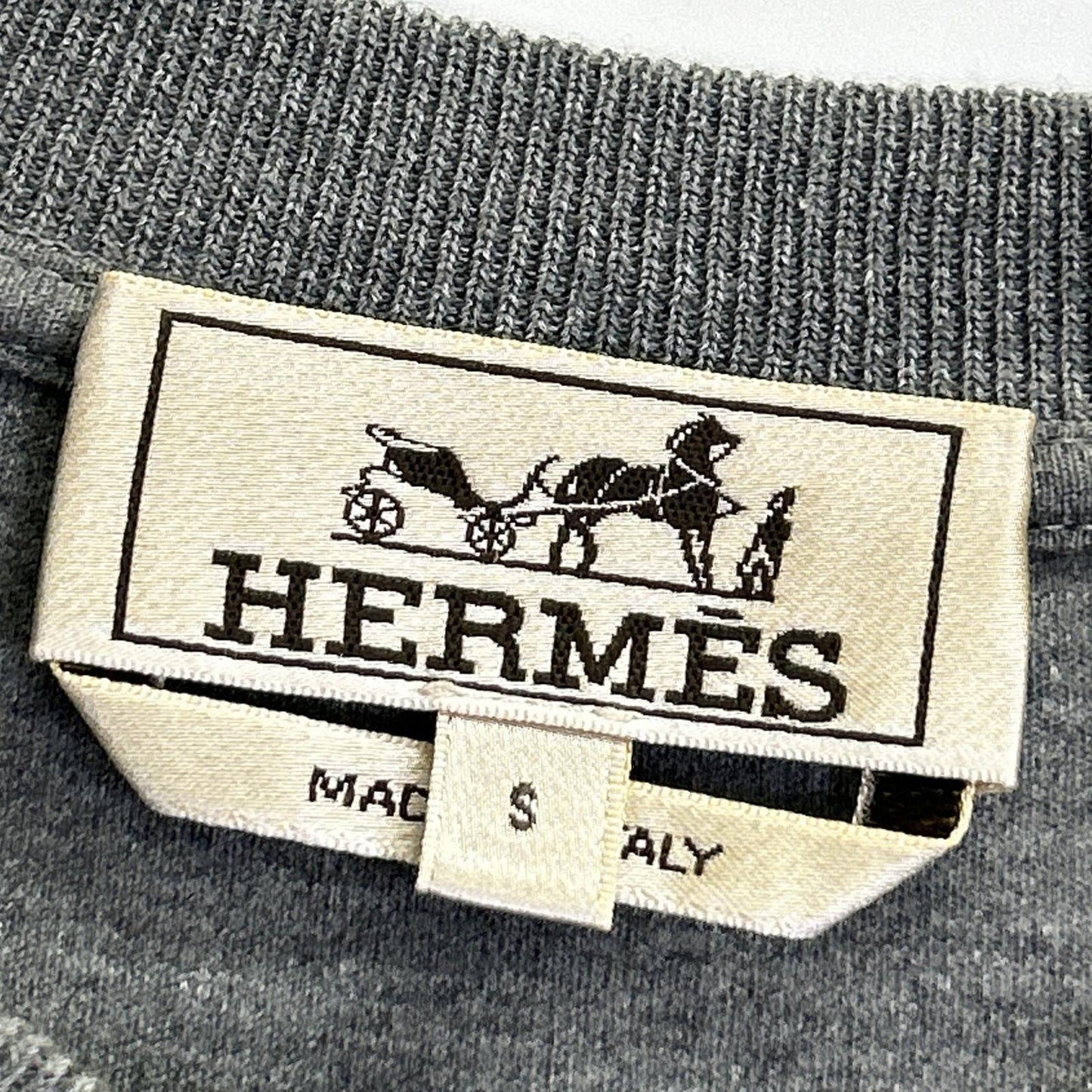 HERMES エルメス 22AW　グレー　Mega Chariot 3D　メガチャリオット　ホース　コットン　カシミヤ　 トップス