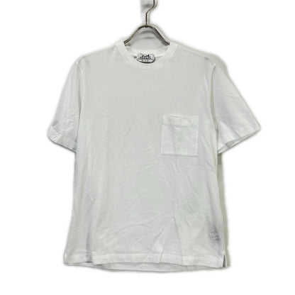 HERMES エルメス ホワイト 胸ポケットH刺繍 鹿の子Tシャツ トップス