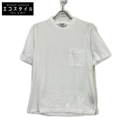 WHITE Chest Pocket H Embroidery Kanoko T-shirt Top S Men's