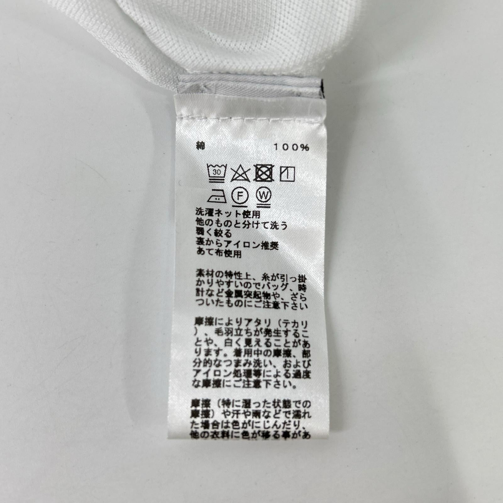 HERMES エルメス ホワイト 胸ポケットH刺繍 鹿の子Tシャツ トップス