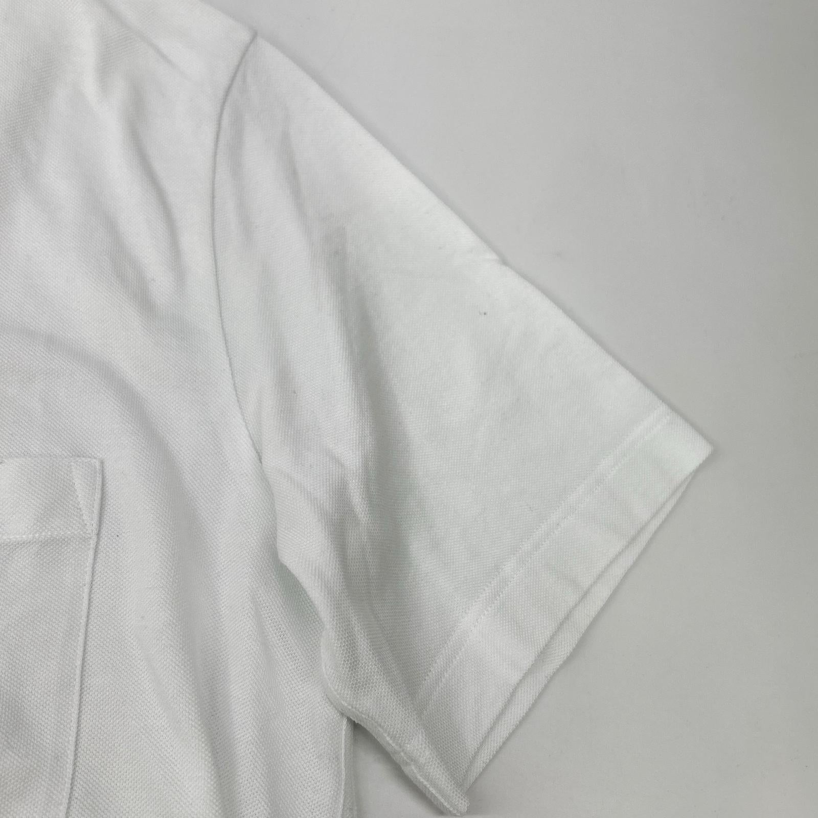 HERMES エルメス ホワイト 胸ポケットH刺繍 鹿の子Tシャツ トップス