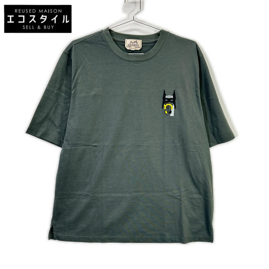 GREEN Horse Emblem Short Sleeve T-Shirt Top S Men's