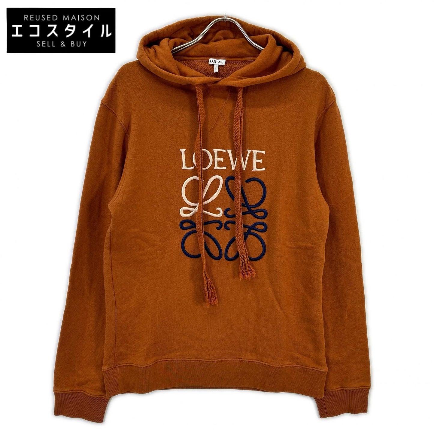 1723947 Beige Anagram Logo Embroidered Hoodie Top S Men's