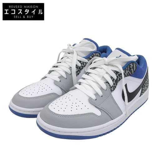 NIKE ナイキ 新品同様 エアジョーダン1 ロー SE トゥルー ブルー スニーカー シューズ メンズ ホワイト/ブルー 26.5cm DM1199-140 シューズ