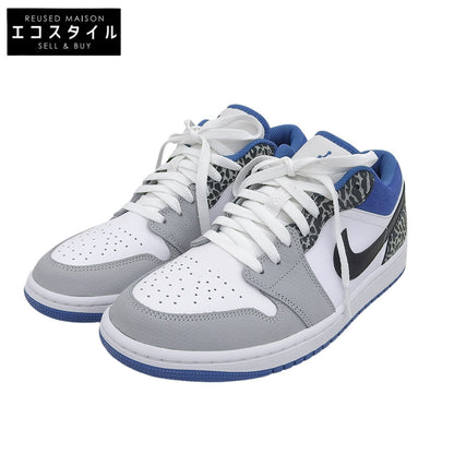 NIKE ナイキ 新品同様 エアジョーダン1 ロー SE トゥルー ブルー スニーカー シューズ メンズ ホワイト/ブルー 26.5cm DM1199-140 シューズ