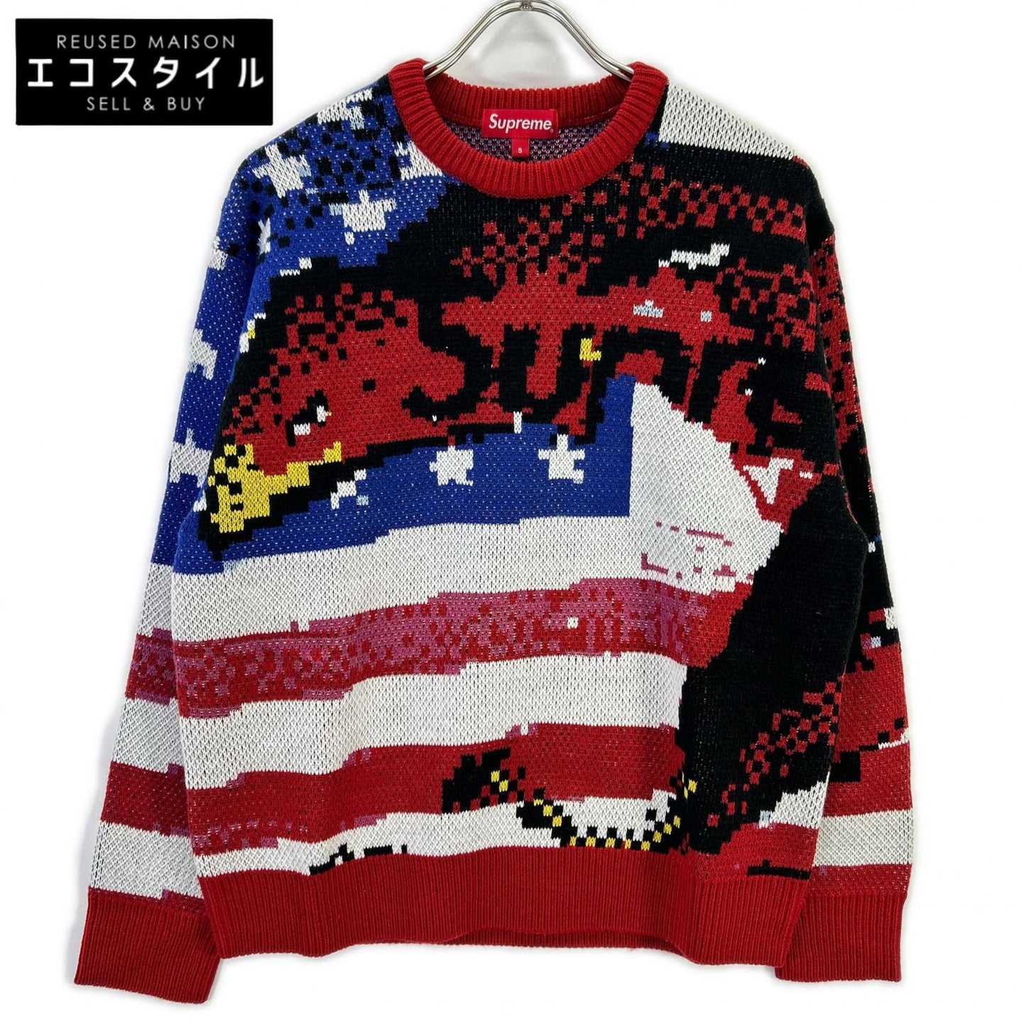 21SS SS21SK8 Digital Flag Sweater Red 上衣 S 男士