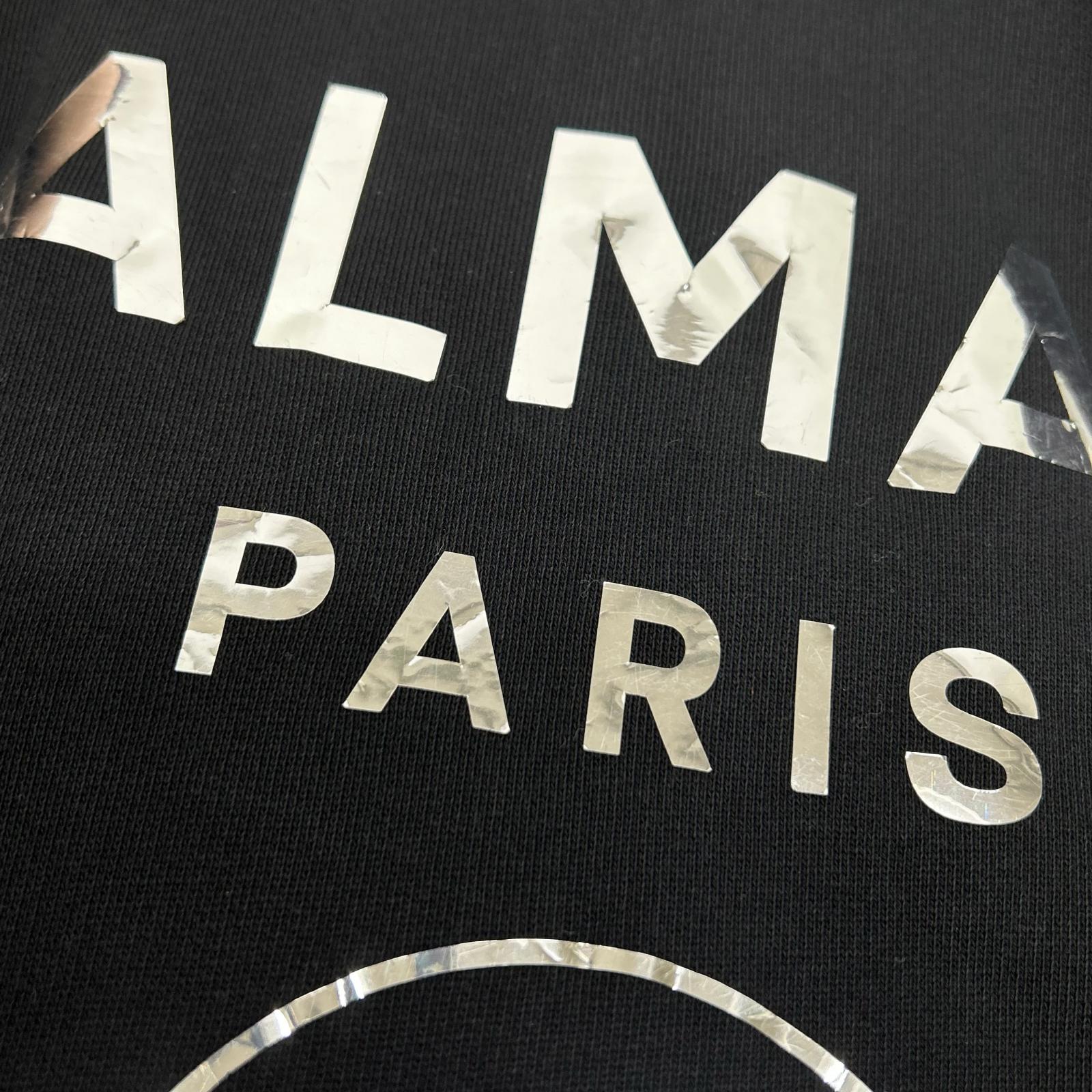 BALMAIN バルマン ブラック 36431340 バックロゴ ダブルジップフーディ トップス