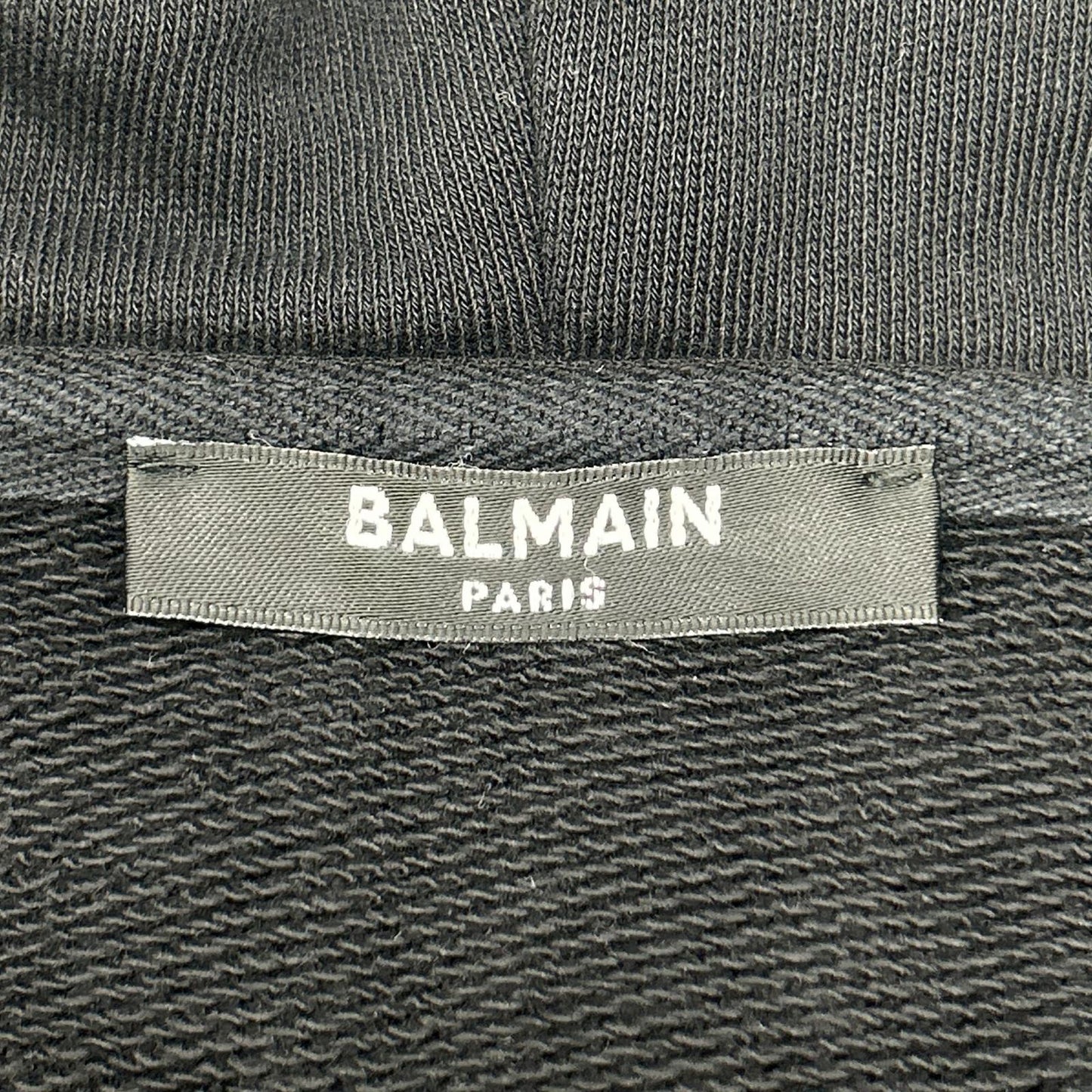 BALMAIN バルマン ブラック 36431340 バックロゴ ダブルジップフーディ トップス