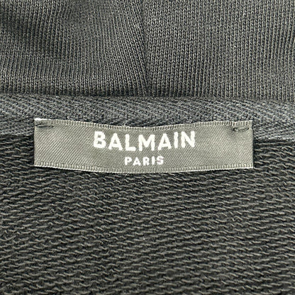 BALMAIN バルマン ブラック 36431340 バックロゴ ダブルジップフーディ トップス