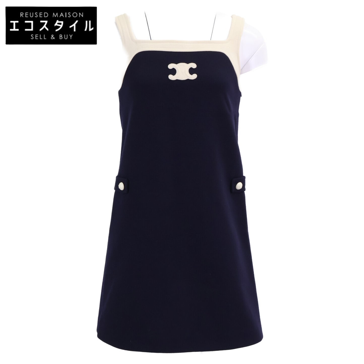 CELINE セリーヌ 【国内正規】2X26N759Y 07JD トリオンフ ノースリーブ ミニ ワンピース