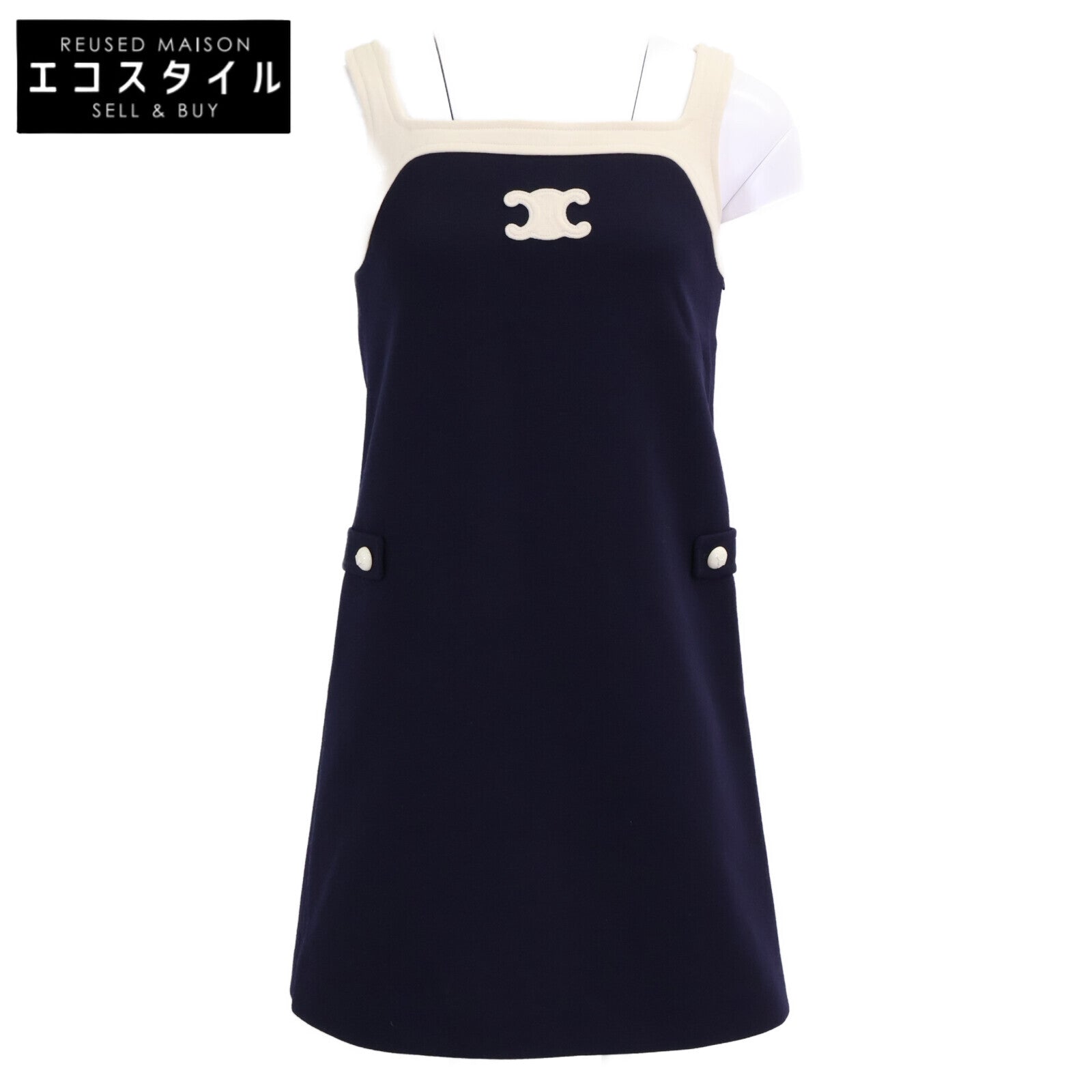 CELINE セリーヌ 【国内正規】2X26N759Y 07JD トリオンフ ノースリーブ ミニ ワンピース