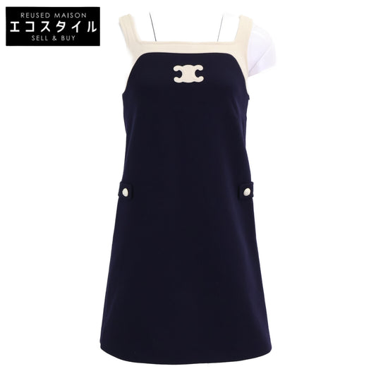 CELINE セリーヌ 【国内正規】2X26N759Y 07JD トリオンフ ノースリーブ ミニ ワンピース