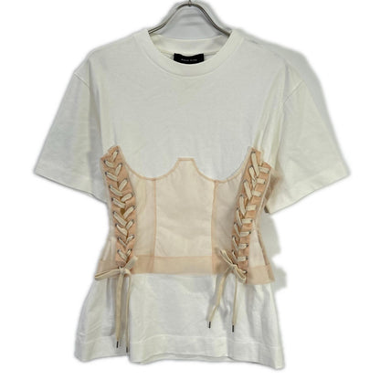 SIMONE ROCHA シモーネロシャ 5282 0562 ホワイト Boxy T-shirt w/Corset トップス