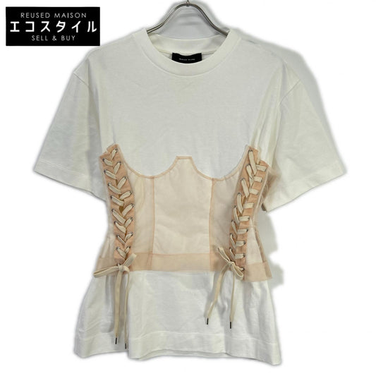 SIMONE ROCHA シモーネロシャ 5282 0562 ホワイト Boxy T-shirt w/Corset トップス
