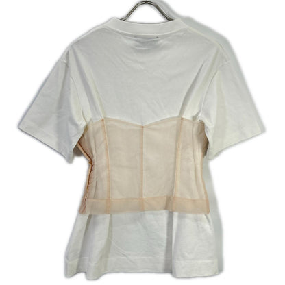 SIMONE ROCHA シモーネロシャ 5282 0562 ホワイト Boxy T-shirt w/Corset トップス