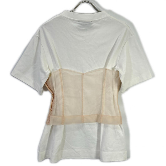SIMONE ROCHA 5282 0562 White Boxy T-shirt w/Corset Top