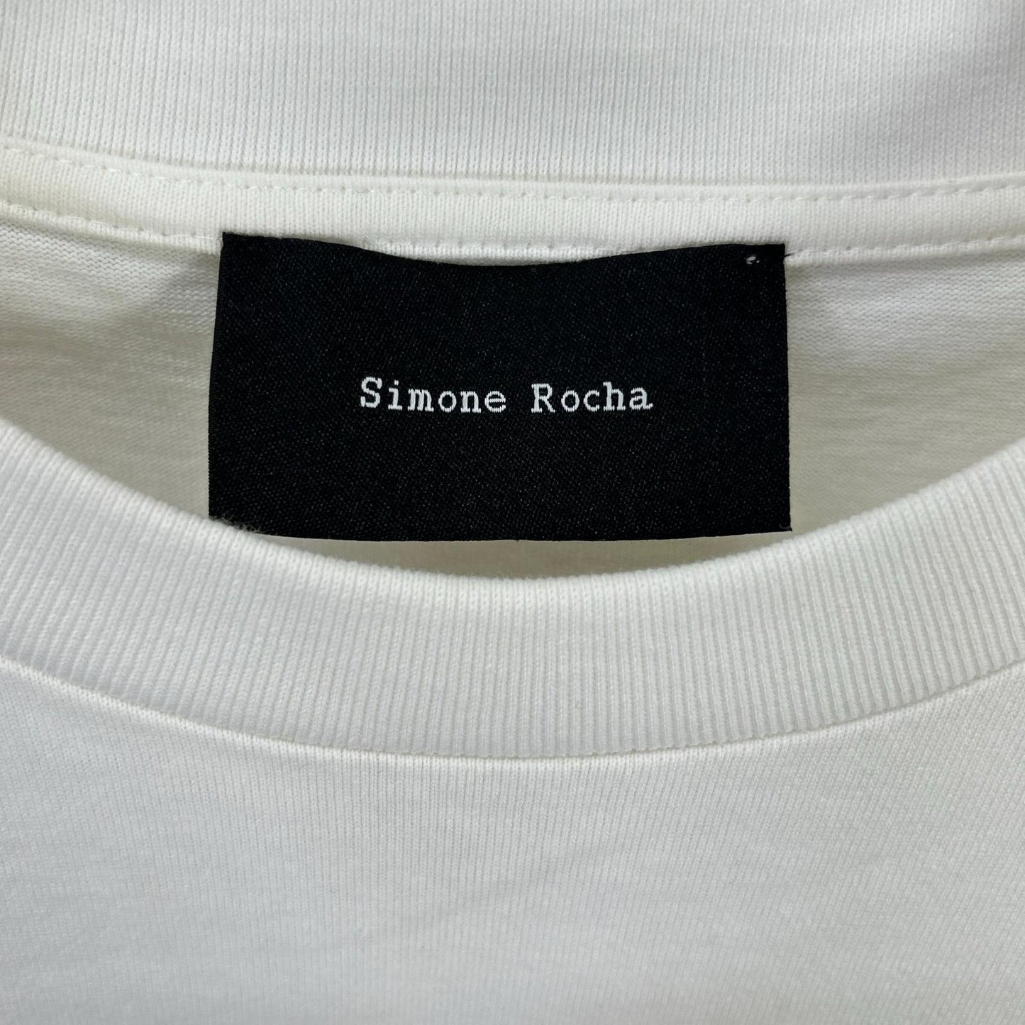 SIMONE ROCHA シモーネロシャ 5282 0562 ホワイト Boxy T-shirt w/Corset トップス