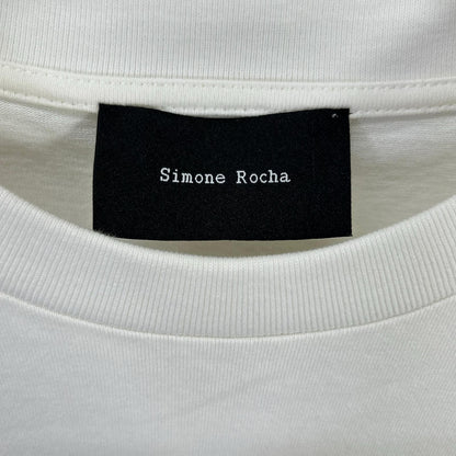 SIMONE ROCHA シモーネロシャ 5282 0562 ホワイト Boxy T-shirt w/Corset トップス