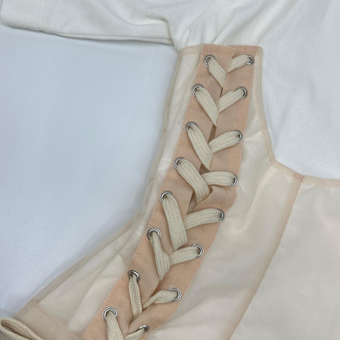 SIMONE ROCHA シモーネロシャ 5282 0562 ホワイト Boxy T-shirt w/Corset トップス