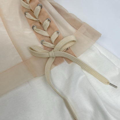 SIMONE ROCHA シモーネロシャ 5282 0562 ホワイト Boxy T-shirt w/Corset トップス