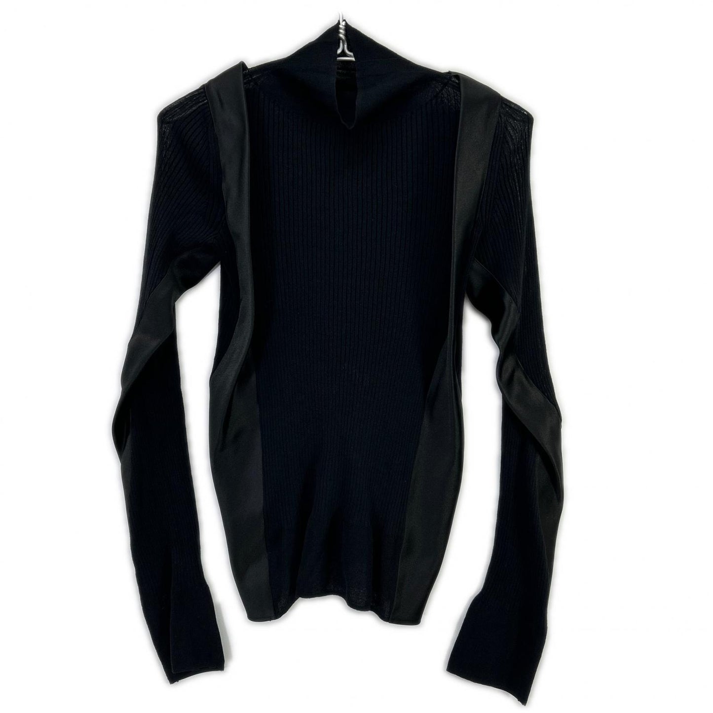 sacai サカイ 24-07233 ブラック 24SS ドッキングリブニットプルオーバー トップス