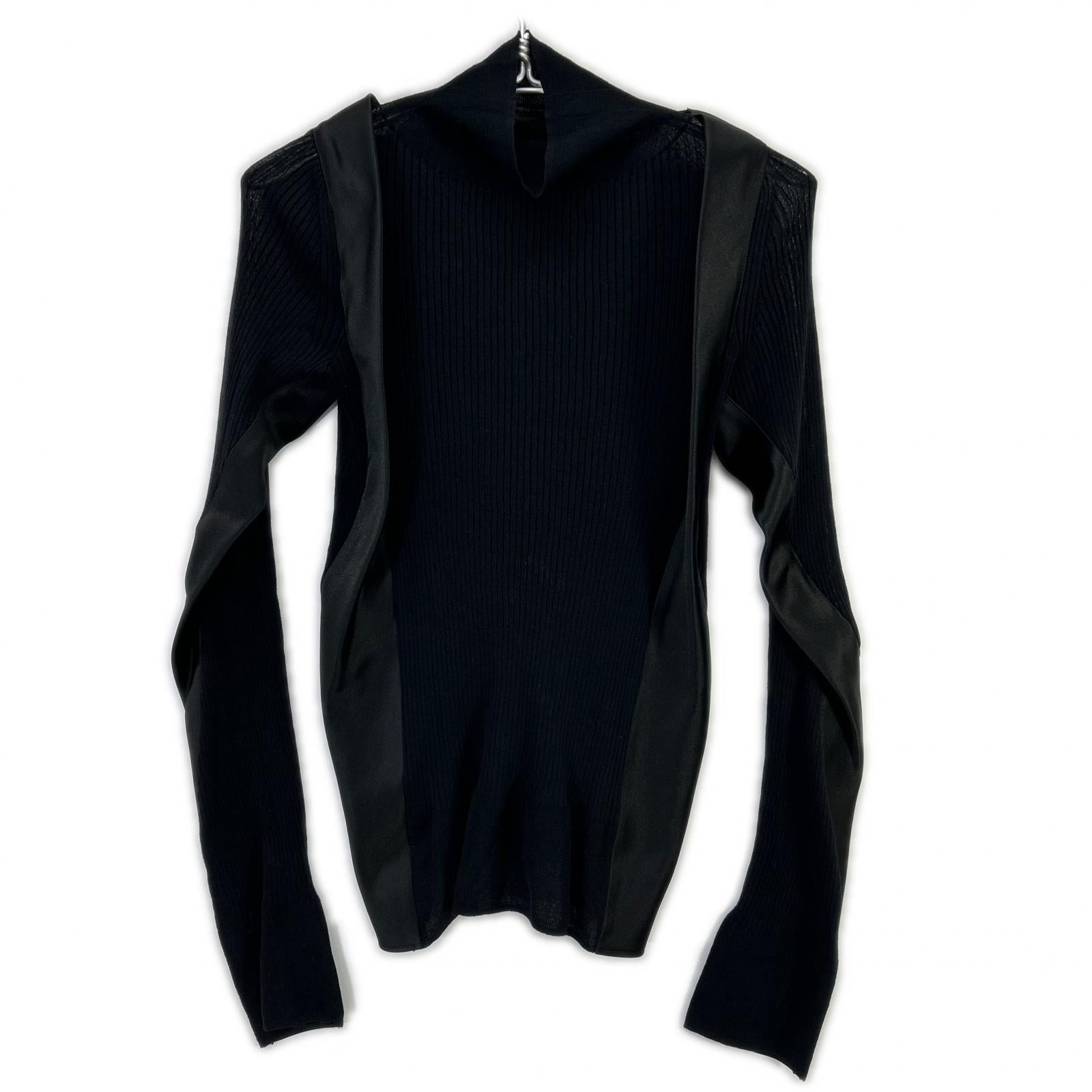sacai サカイ 24-07233 ブラック 24SS ドッキングリブニットプルオーバー トップス