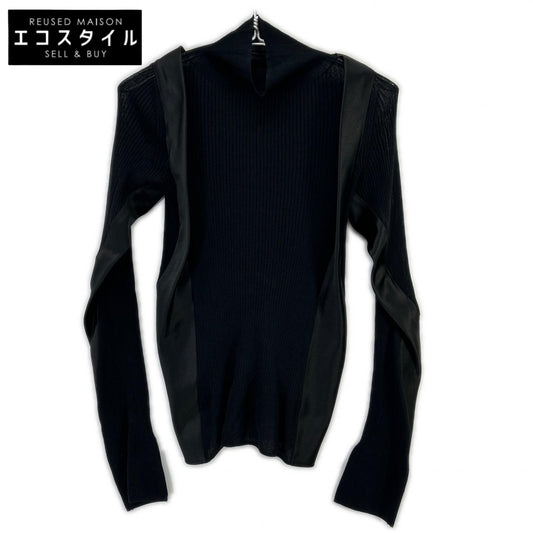 sacai サカイ 24-07233 ブラック 24SS ドッキングリブニットプルオーバー トップス