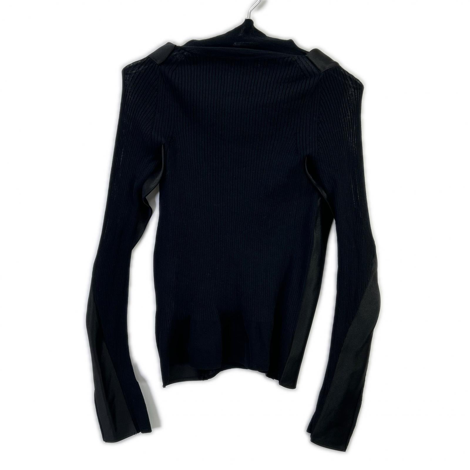 sacai sacai 24-07233 黑色 24SS 拼接罗纹针织套头衫 上衣
