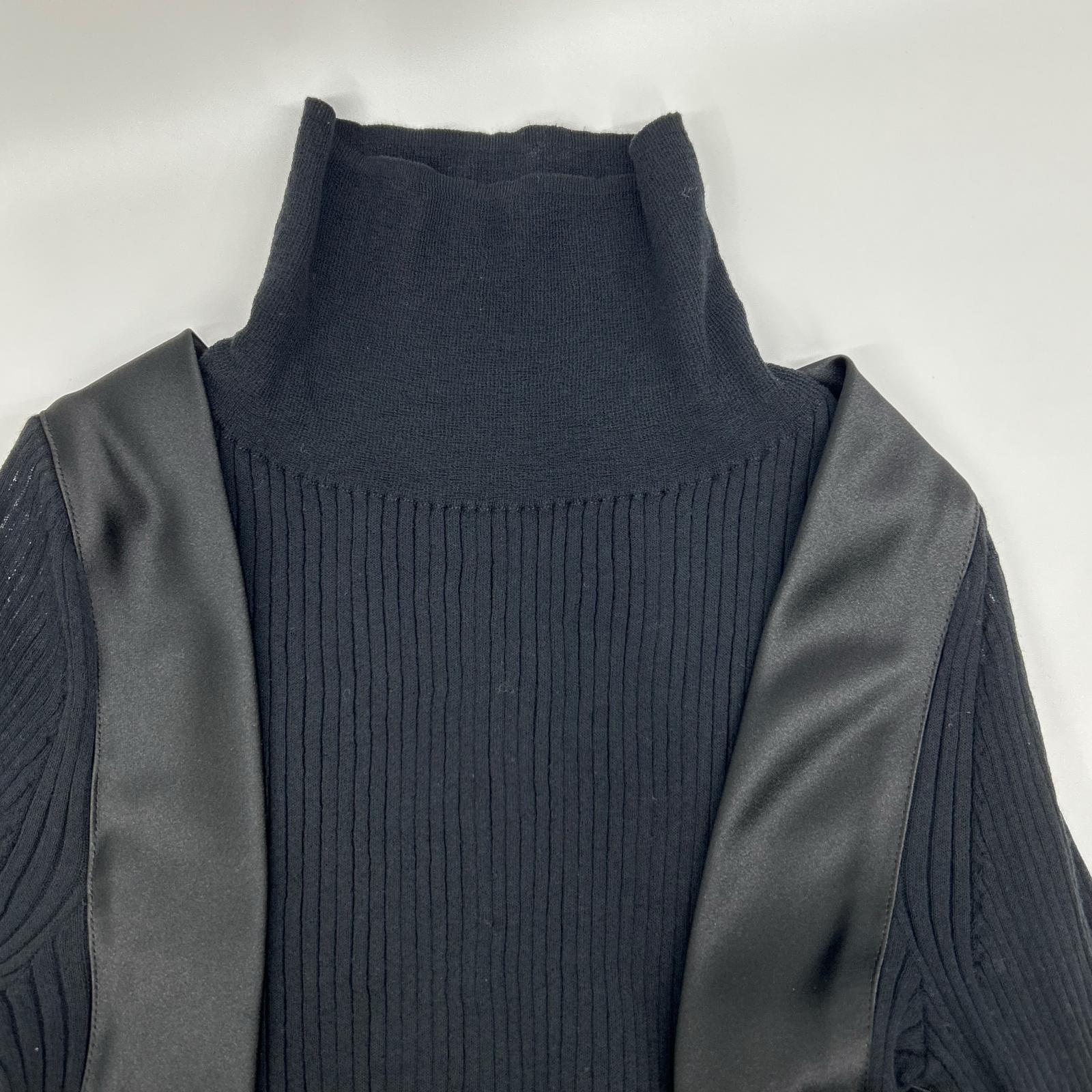 sacai サカイ 24-07233 ブラック 24SS ドッキングリブニットプルオーバー トップス
