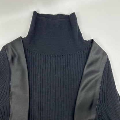 sacai サカイ 24-07233 ブラック 24SS ドッキングリブニットプルオーバー トップス