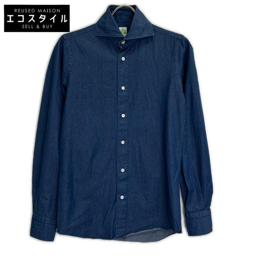 finamore フィナモレ 23481-1 ブルー BALI PIERO カッタウェイ デニムダンガリーシャツ トップス