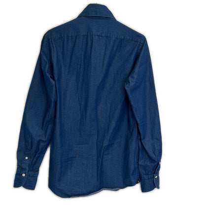 finamore フィナモレ 23481-1 ブルー BALI PIERO カッタウェイ デニムダンガリーシャツ トップス