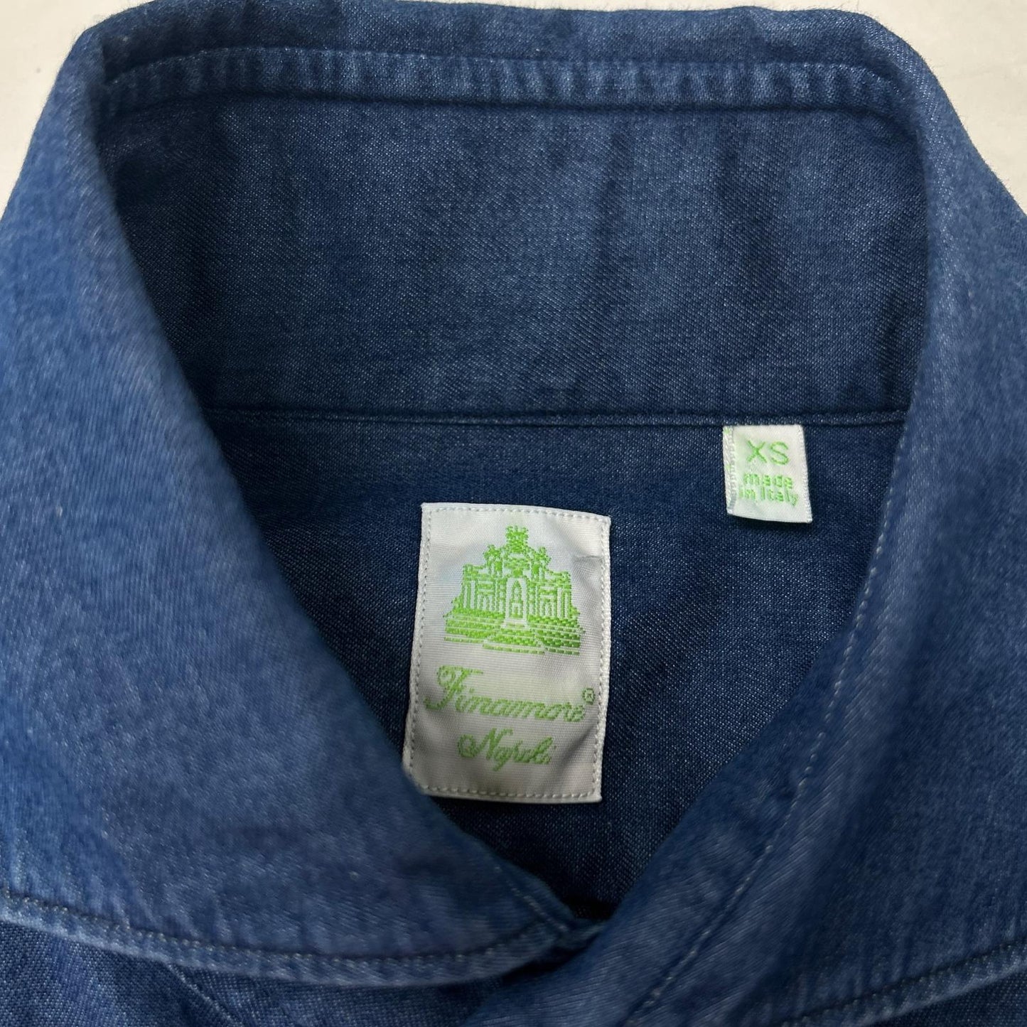 finamore 菲纳莫雷 23481-1 蓝色 BALI PIERO 挖剪式牛仔衬衫 上衣